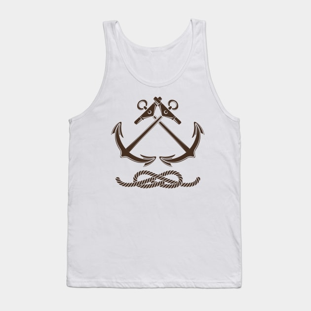 Nautical or Seafarer Club Emblem Tank Top by devaleta